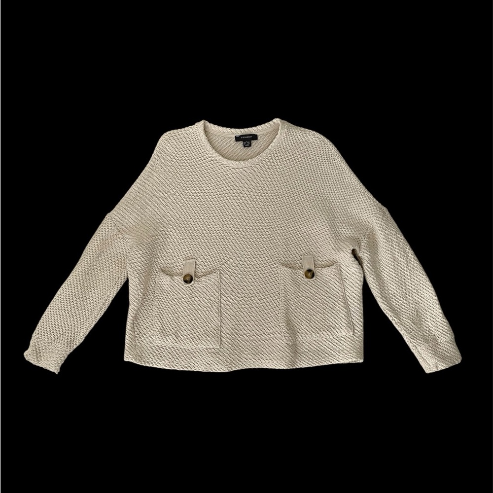 Primark Cream Sweater with Button Pockets